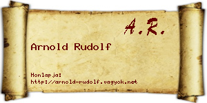 Arnold Rudolf névjegykártya
